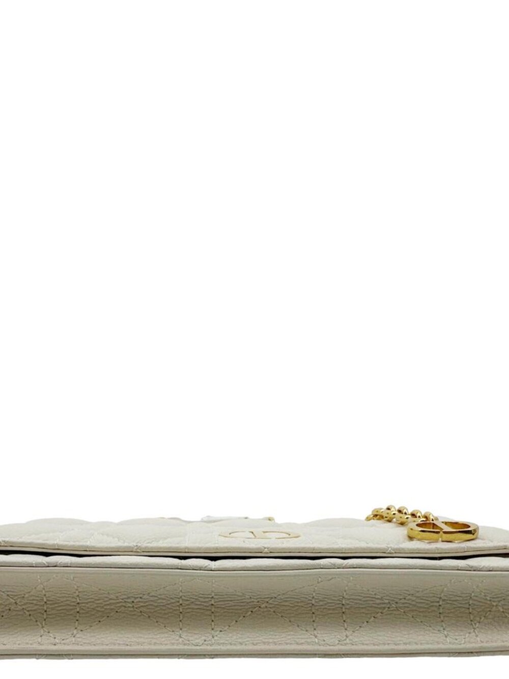Christian Dior Caro Supple Cannage Calfskin Leather Chain Shoulder Bag Ivory - Picture 9 of 12